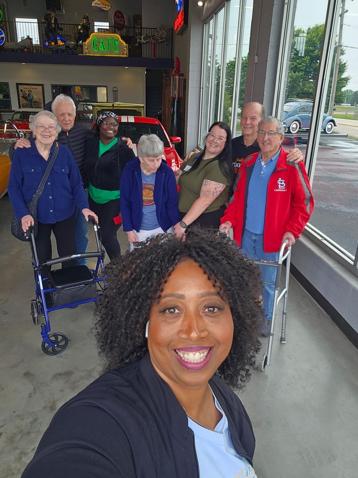 Dolan care partners and residents together during an activity outing